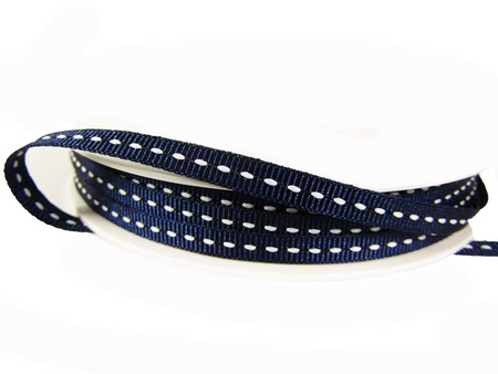 Taśma 0,6cm ryps stebnowana granat