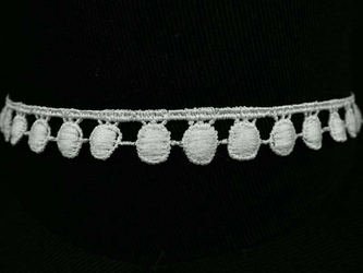 Taśma 1cm BĄBELEK poliester popiel