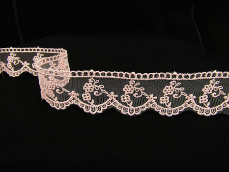 Koronka 3cm tiulowa antyczny róż