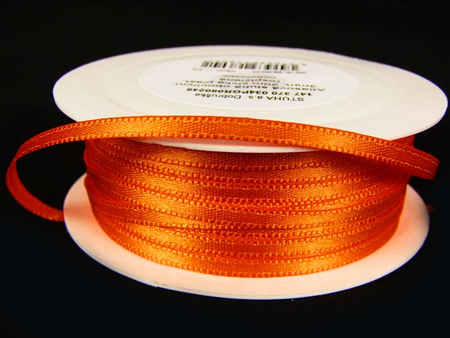 Wstążka 3mm atłas pomarańczowa