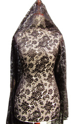 Koronka 115cm tiulowa podkład czarna