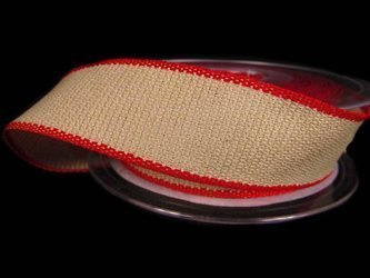 Taśma 25mm tkana HOPSACK czerwona