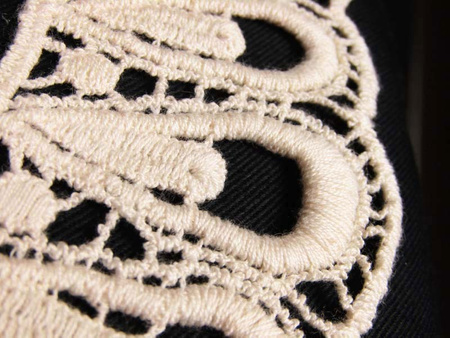 Dekolt gipiurowy bawełna 36cm natural