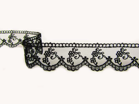 Koronka 3cm tiulowa czarna