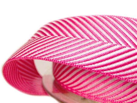 Taśma 25mm tkana HERRINGBONE róż