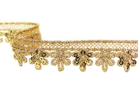 Koronka 1,5cm metaliczna złoty antyczny