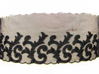 Koronka 11cm tiulowa czarna