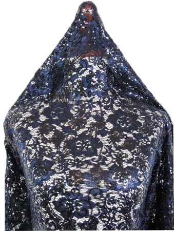 Koronka elastyczna cekin granat