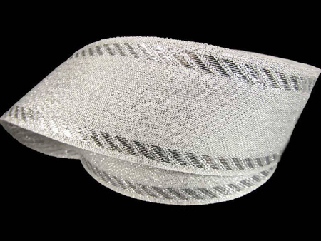 Wstążka 40mm lurex srebrna