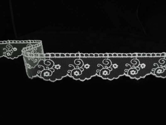 Koronka 2,5cm tiulowa popiel