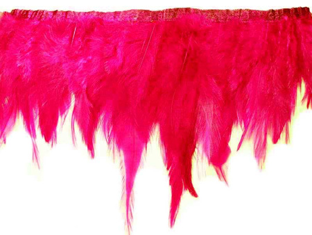 Taśma 12cm FRĘDZEL pióra amarantowa