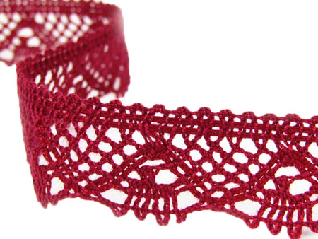 Koronka 2,5cm bawełniana bordo
