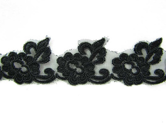 Koronka 4,5cm tiulowa czarna
