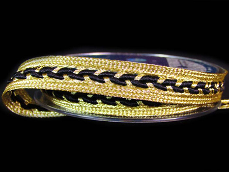 Taśma 1,2cm ozdobna czarno-złota