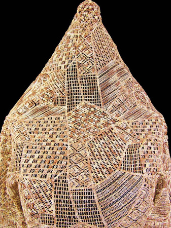 Koronka 135cm gipurowa złoto-beżowa