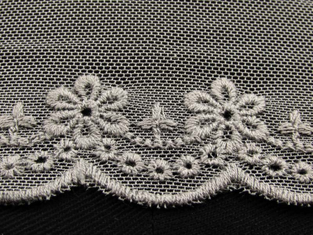 Koronka 4cm tiulowa popiel