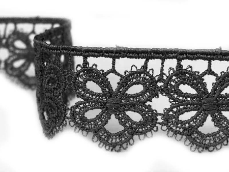 Koronka 3cm gipiurowa czarna