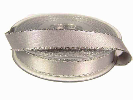 Wstążka 15mm atłas REXOR popiel