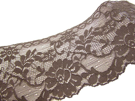 Koronka 12,5cm elastyczna brąz