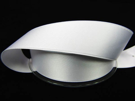 Wstążka 25mm atłas biała