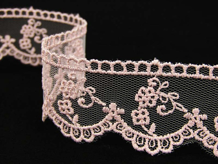 Koronka 3cm tiulowa antyczny róż
