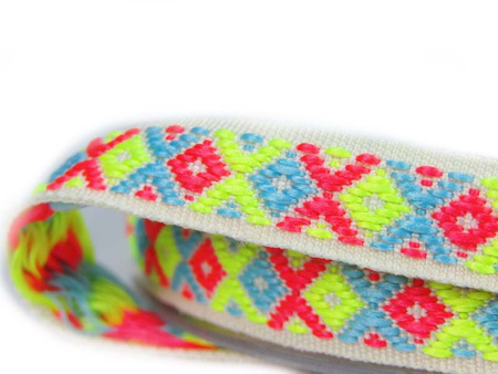 Taśma 10cm żakard ecru-multi