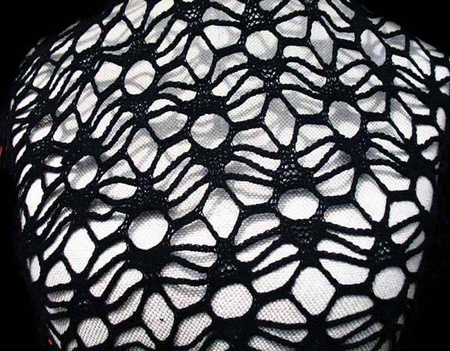 Koronka 140cm bawełniana klockowa czarna