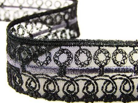 Koronka 3cm tiulowa czarna