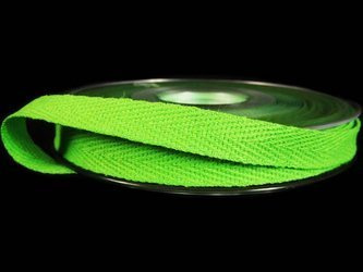 Taśma 10mm bawełniana jodełka neon zielona