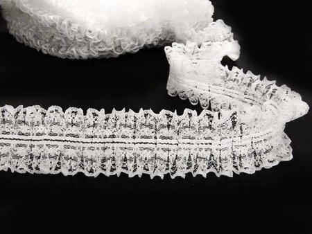 Taśma 4,5cm PLISA koronka biała