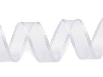 Wstążka 13mm organtyna LAMÓWKA biała