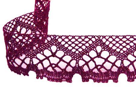 Koronka 4,5cm bawełniana buraczek