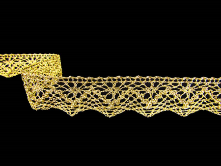 Koronka 2,5cm metaliczna złota