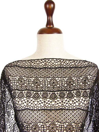 Koronka 70cm gipiurowa czarna