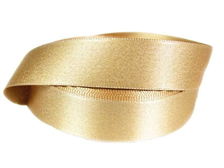 Wstążka 24mm atłas REXOR złoty beż