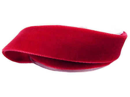 Aksamitka 22mm dwustronna czerwona