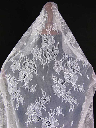 Koronka 140cm tiulowa podkład biała