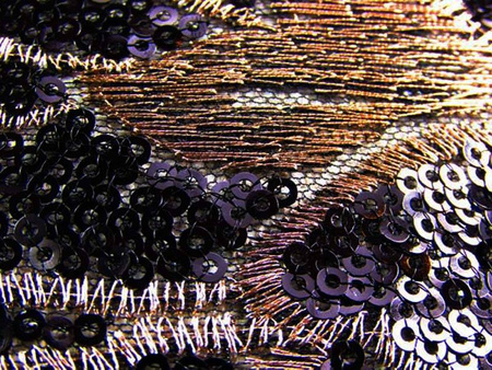 Tkanina 150cm tiulowa z cekinem czarna