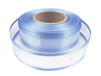 Wstążka 25mm organtyna LAMÓWKA niebieska