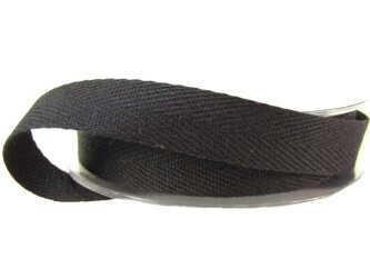 Taśma 15mm bawełniana jodełka czarna