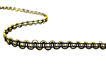 Taśma 0,6cm galonowa czarno-złota