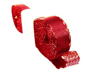 Wstążka 12mm atłas bordowo-złota