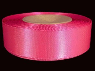 Wstążka 24mm atłas neon róż