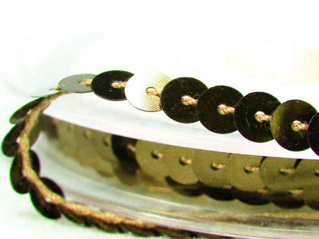 Taśma cekinowa 6mm khaki