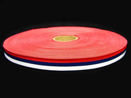 Taśma 11mm tkana LAMPAS czerwono_granatowo_biała