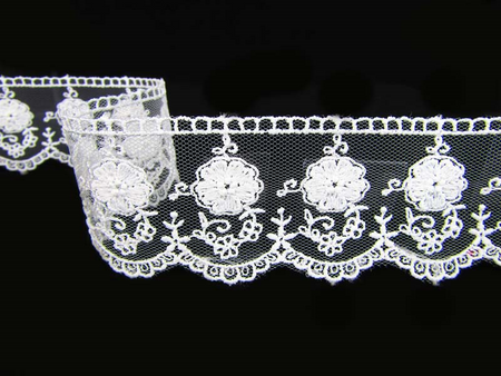 Koronka 4,5cm tiulowa biała