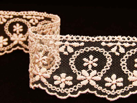 Koronka 4cm tiulowa morela