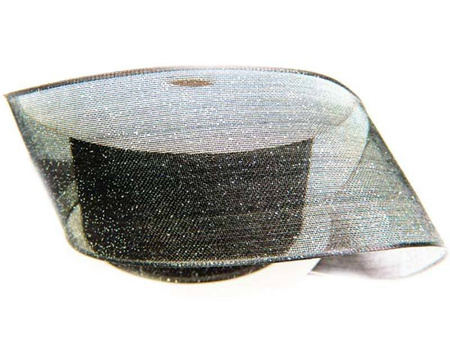 Wstążka 40mm organtyna BROKAT czarna