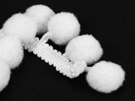 Taśma 1,8cm POMPONIK poliester biała