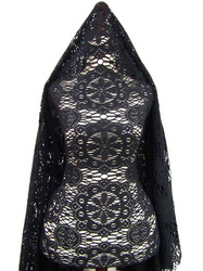 Koronka 175cm bawełniana ORNAMENT czarna